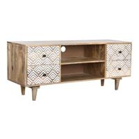 Tv-meubel DKD Home Decor 135 x 40 x 55 cm Natuurlijk Wit Mangohout - thumbnail