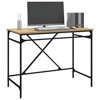 Bureau 100x50x75 cm bewerkt hout en ijzer sonoma eikenkleurig - thumbnail