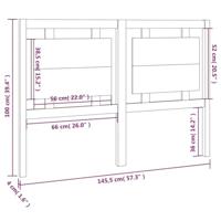 Hoofdbord 145,5x4x100 cm massief grenenhout wit - thumbnail