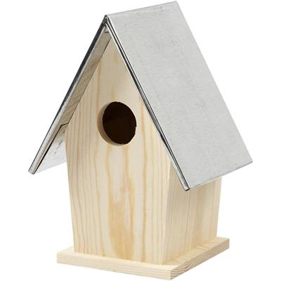 Creativ Company Vogelhuis met zinken dak, afm 13,5x11x19 cm, gatgrootte 32 mm, 1 stuk