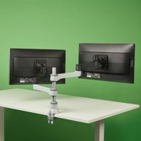 R-Go Tools R-Go Zepher 4 Twin Monitorarm, verstelbaar, zilver - thumbnail