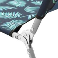 Ligbed inklapbaar staal en stof bladmotief - thumbnail