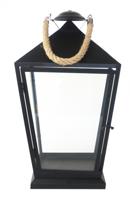 Lantaarn zwart met touw l25b25h46 Esschert Design - Esschert design - thumbnail