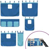 Stapelbed met glijbaan en gordijnen blauw 80x200 cm - thumbnail