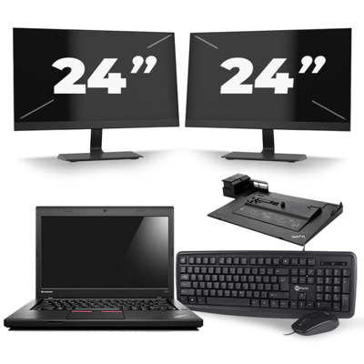 Lenovo ThinkPad L460 - Intel Core i5-6e Generatie - 14 inch - 8GB RAM - 256GB SSD - Windows 11 + 2x 24 inch Monitor