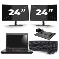 Lenovo ThinkPad L460 - Intel Core i5-6e Generatie - 14 inch - 8GB RAM - 256GB SSD - Windows 11 + 2x 24 inch Monitor - thumbnail