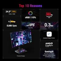 Asus ROG Strix XG259QNS Gaming monitor Energielabel E (A - G) 62.2 cm (24.5 inch) 1920 x 1080 Pixel 16:9 1 ms DisplayPort, HDMI, Hoofdtelefoon (3.5 mm - thumbnail