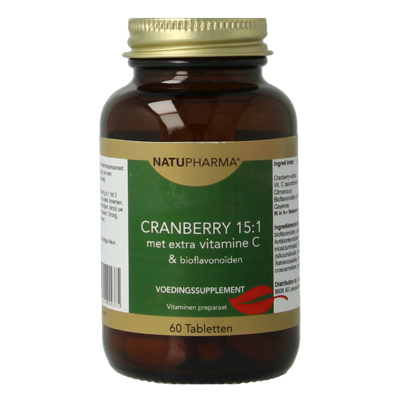 Natupharma Cranberry 15:1 met vitamine C & bioflavonoiden 60 Tabletten Natupharma Cranberry 15:1 met vitamine C & bioflavonoiden 60 Tabletten