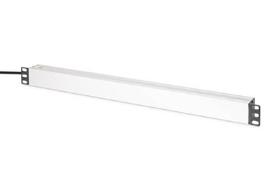 Digitus DN-95438 19 inch 19inch-patchkast Geaarde contactdoos Incl. 2 metalen houders, Overspanningsbescherming Zilver, Zwart