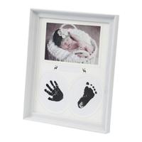 Bureau opknoping foto frame PVC baby voet hand print inkt pad slaapkamer muur verjaardag Foto's albums (wit) - thumbnail