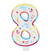 XL kaars 8 jaar met houder - thumbnail