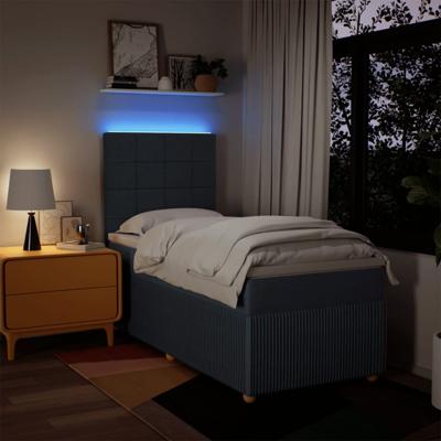 Boxspring met matras stof blauw 80x200 cm - thumbnail