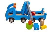 Goki houten takelwagen met aanhanger - thumbnail
