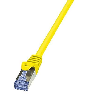 LogiLink CQ3017S RJ45 Netwerkkabel, patchkabel CAT 6A S/FTP 0.25 m Geel Vlambestendig, Snagless 1 stuk(s)