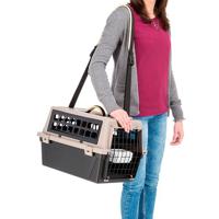 Ferplast ATLAR CAR 100, transportmand voor in de auto, incl. ventilatieroosters, Opbergvakken, Inclusief afvoerpad, 100 x 60 x H 66 cm Grijs - thumbnail