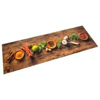 VidaXL Keukenmat wasbaar kruidenprint 60x300 cm fluweel - thumbnail