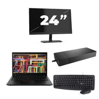 Lenovo ThinkPad T14s Gen 1 - Intel Core i7-10e Generatie - 14 inch - 16GB RAM - 256GB SSD - Windows 11 Home + 1x 24 inch Monitor - thumbnail