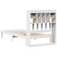 Bed met boekenkast zonder matras grenenhout wit 90x190 cm - thumbnail