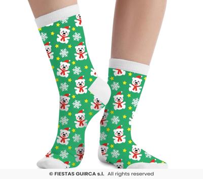 Kerst Sokken Ijsbeer Volwassenen Groen