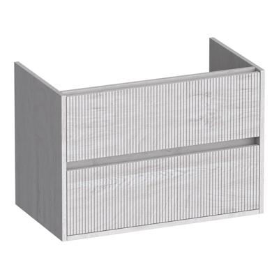 Brauer Adore Wavy - Onderkast - 80 cm - met 2 Softclose Lades Greeploos en 1 Sifon Uitsparing - Forest Seashell