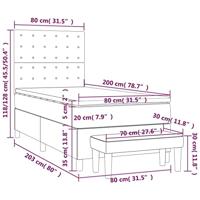 Boxspring met matras stof taupe 80x200 cm - thumbnail