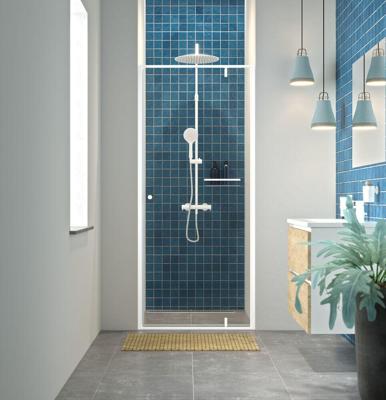 Draaideur Voor Nis Sealskin Contour 90x200 cm Helder Glas 6 mm Mat Wit