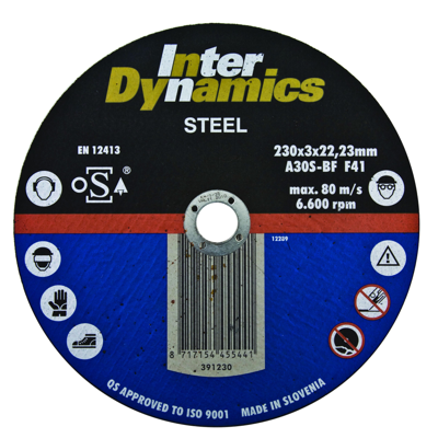 InterDynamics Doorslijpschijf voor metaal | 180 x 3 x 22,23 mm - 391180 InterDynamics Doorslijpschijf voor metaal | 180 x 3 x 22,23 mm - 391180