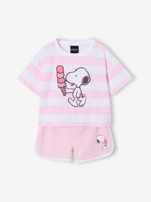 Gestreepte set voor meisjes SNOOPY roze, gestreept