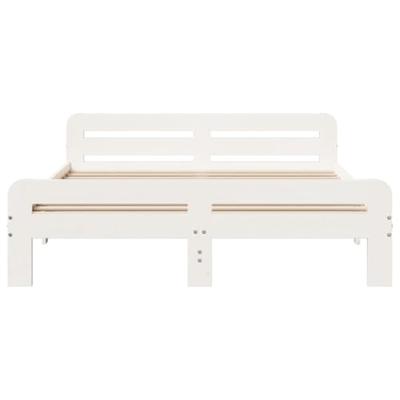 Bedframe zonder matras massief grenenhout wit 140x190 cm