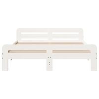 Bedframe zonder matras massief grenenhout wit 140x190 cm - thumbnail
