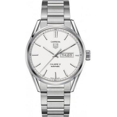 Tag Heuer Carrera automatisch herenhorloge met zilveren wijzerplaat WAR201BBA0723 Tag Heuer Carrera automatisch herenhorloge met zilveren wijzerplaat WAR201BBA0723