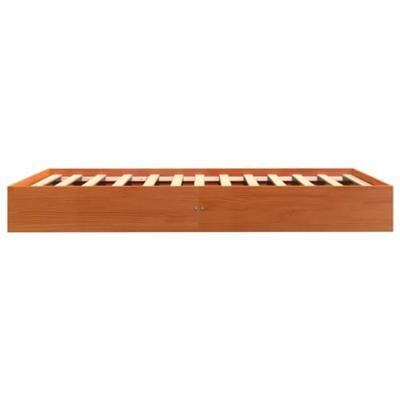 Bedframe zonder matras massief grenenhout wasbruin 75x190 cm