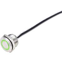TRU COMPONENTS TC-9219104 Druktoets 24 V/DC 50 mA 1x uit/(aan) Moment Groen IP40 1 stuk(s) - thumbnail