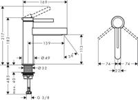 Wastafelmengkraan Finoris HansGrohe Eengreeps 110 met PushOpen Waste Chroom - thumbnail