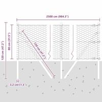 VidaXL Afrasteringspaal grijs 25 x 0,8 m (36 mm gaas) staal en pvc - thumbnail