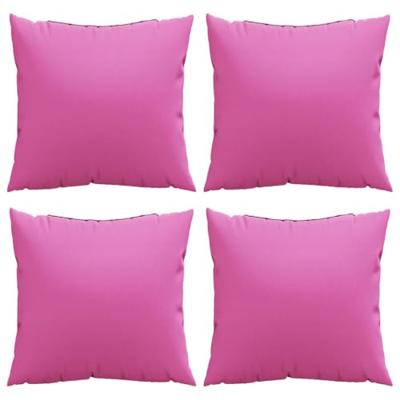 VidaXL Spreidkussens effen 4 pcs roze 40 x 40 cm polyester stof