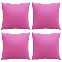 VidaXL Spreidkussens effen 4 pcs roze 40 x 40 cm polyester stof - thumbnail