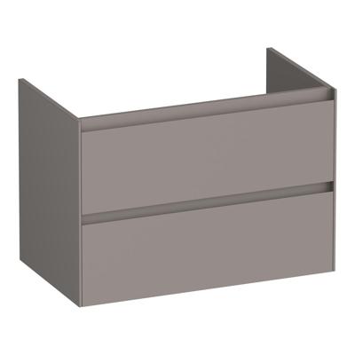 Brauer Inspire - Onderkast 80 cm - met 2 Softclose Lades Greeploos en 1 Sifon Uitsparing - Mat Taupe
