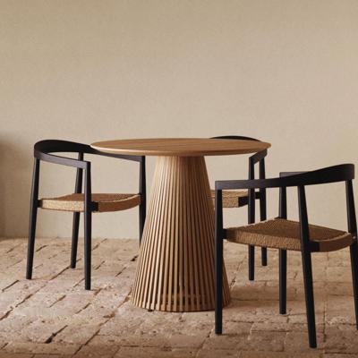 Kave Home Ronde Bistrotafel 'Jeanette' Teakhout, 90cm, kleur Naturel Kave Home Ronde Bistrotafel 'Jeanette' Teakhout, 90cm, kleur Naturel