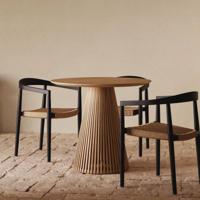 Kave Home Ronde Bistrotafel 'Jeanette' Teakhout, 90cm, kleur Naturel - thumbnail