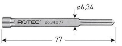 Rotec Centreerpen ø6.34mm l=77mm