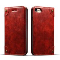 Voor iPhone 8/7 barok eenvoudige horizontale Flip lederen draagtas met houder & kaartsleuven & portemonnee (rood) - thumbnail