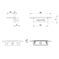 Deko Light 978111 P-ET-01-15 Eindkappen-set Kunststof (b x h x d) 16 x 7 x 30 mm 1 stuk(s) - thumbnail