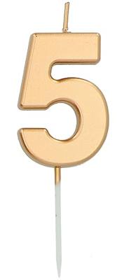 Cijferkaars &apos;5&apos; Goudkleurig 5cm