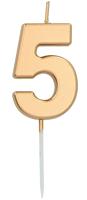 Cijferkaars &apos;5&apos; Goudkleurig 5cm - thumbnail