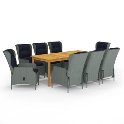 9-delige Tuinset lichtgrijs