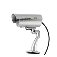 Waterdichte dummy CCTV-camera met knipperende LED voor realistisch zoeken naar beveiligings alarm (zilver) - thumbnail