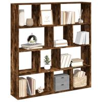 Boekenkast 132x29x141,5 cm bewerkt hout gerookt eikenkleurig - thumbnail