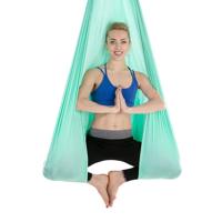 Huishoudelijke hand stand elastisch stretching touw antenne yoga hangmat set (groen licht) - thumbnail