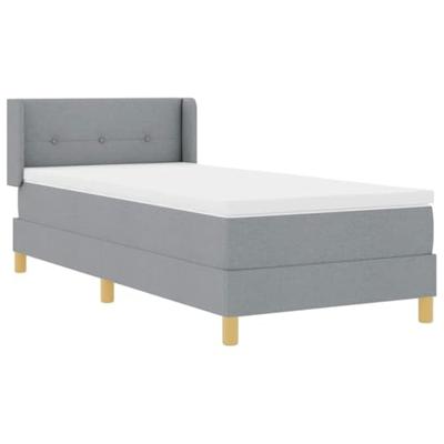 Boxspringbed met Matras Lichtgrijs, 100 x 200 cm, Stof.